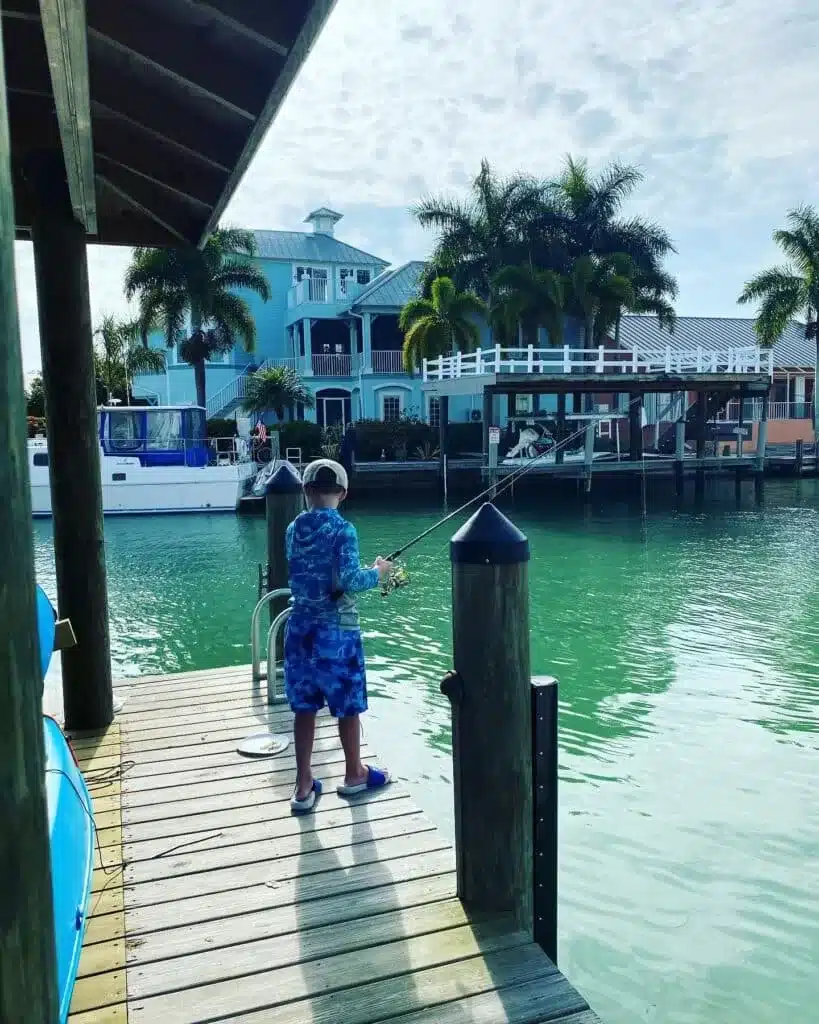 Canal fishing is my sons favorite activities in Marco Island, Florida with the family. 