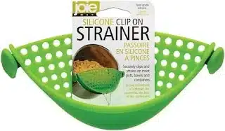 A clip-on strainer is a favorite kitchen tool, along with my handheld strainer. 