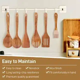 These utensils are the best wooden gadgets for my Le Creuset pots and pans set. 