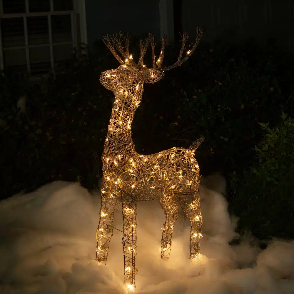 Light up deer in outdoor decor