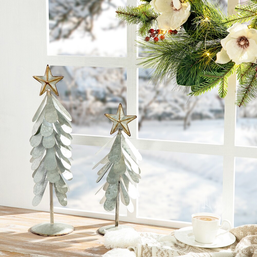 Galvanized mantel decorations