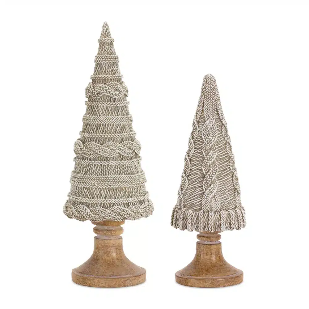 Different textured trees adds dimension to your mantel decor