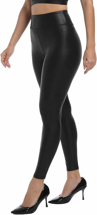 Faux leather leggings - pair with stylish boots.