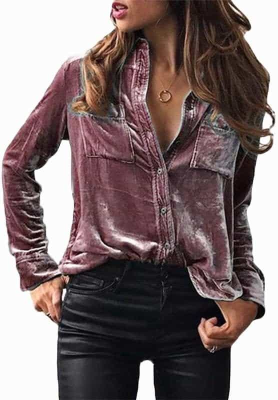 Velvet adds in different textures for women's fashion - Great for layering winter outfits and would look great with chunky heeled boots.