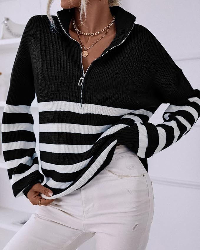 A striped sweater - Great for layering winter outfits.