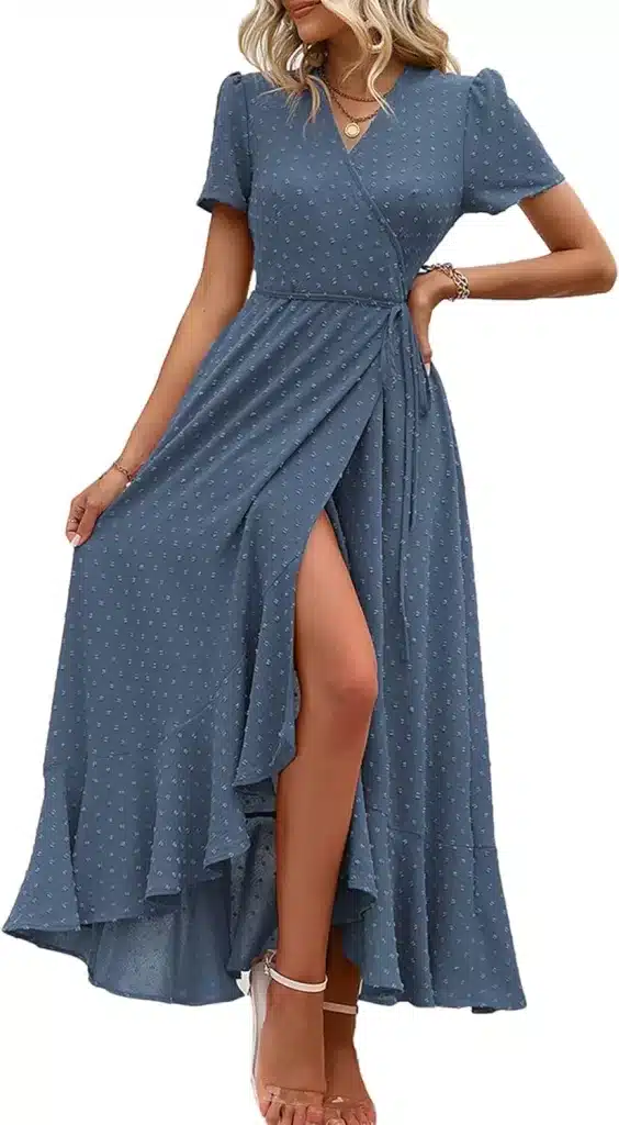 Wrap dress is great for vacation fashion