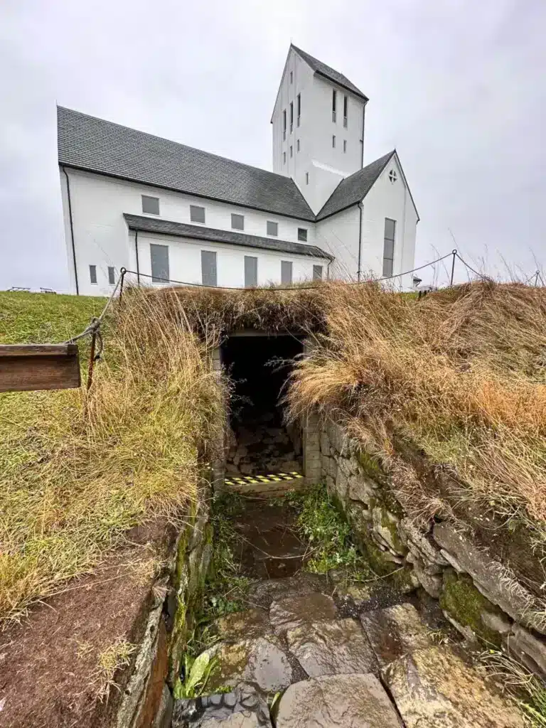 Tunnel leading out of basement of this church.