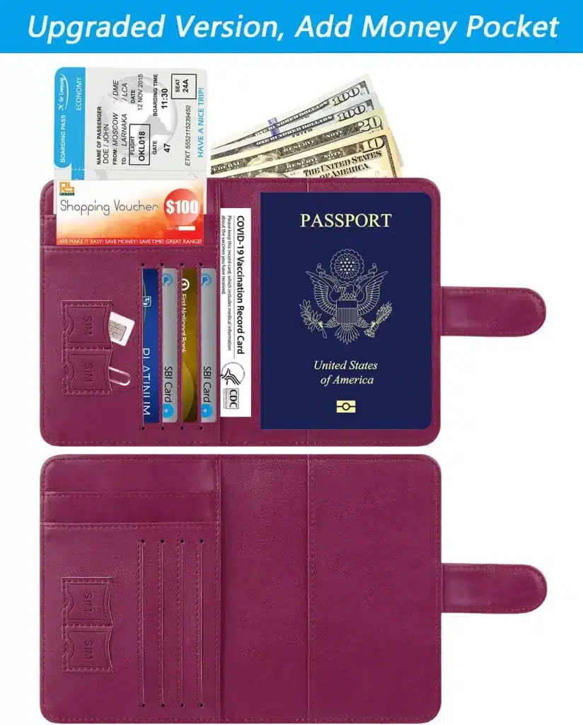 Upgrade to a passport holder that also holds money and cards. 