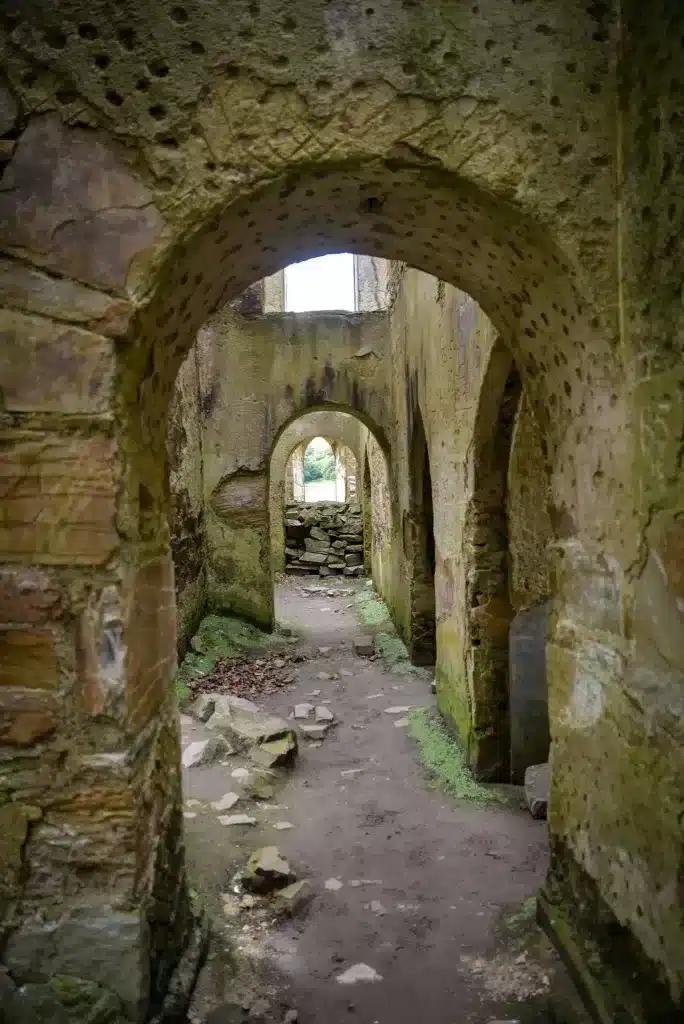 Exploring old castle ruins found in Ireland's countryside. 