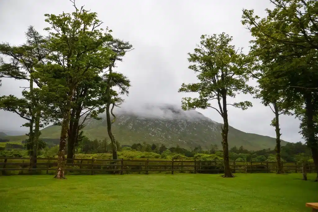 Views at Kylemore Abbey, which is a castle in Ireland. 