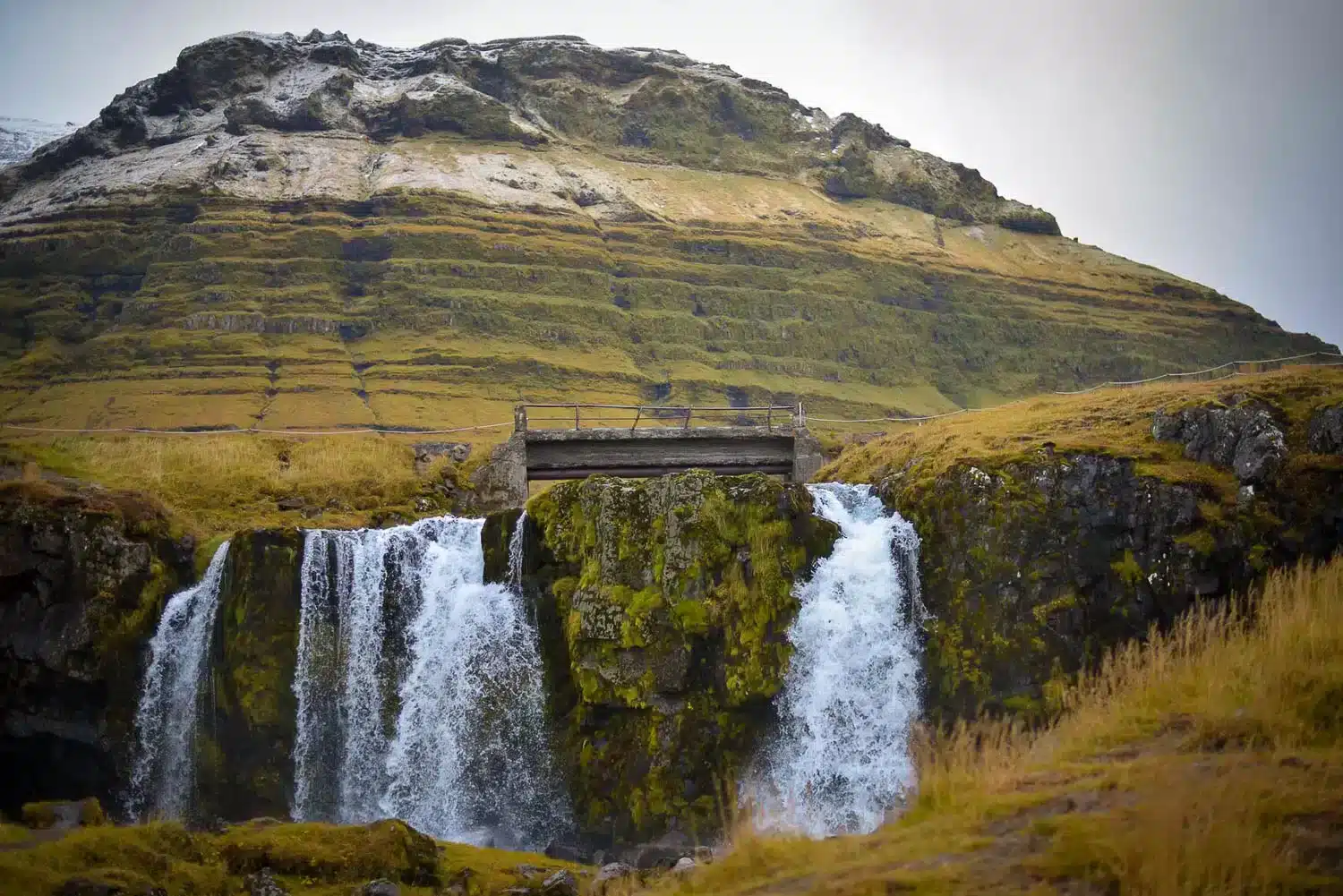 Waterfall near Kirkjufell on Snaefellsnes Peninsula.