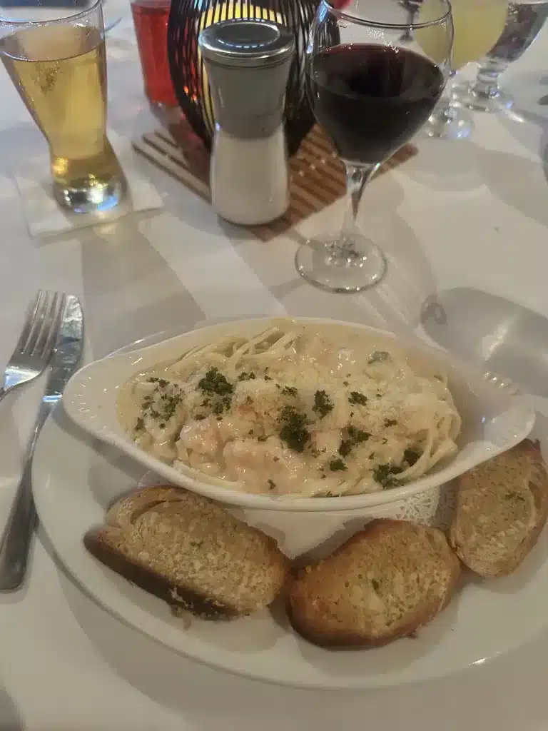 The best seafood pasta at Black Orchid in San Pedro on Ambergris Caye. 