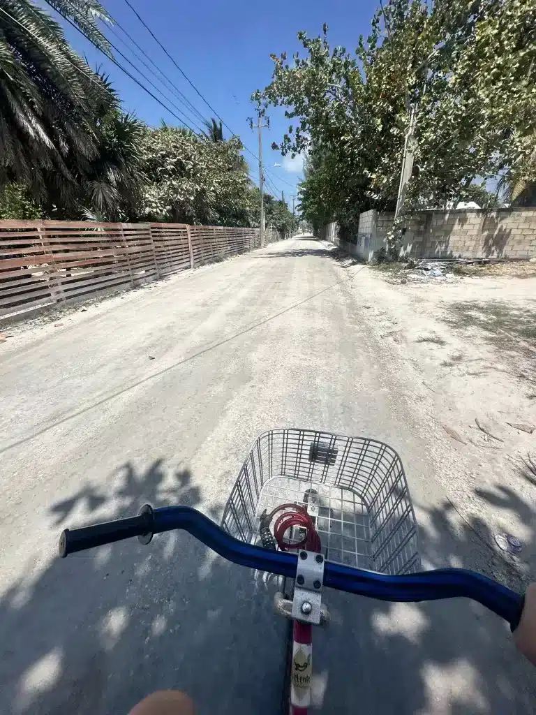 Biking is one of the best ways to get around Caye Caulker and kids love it. 