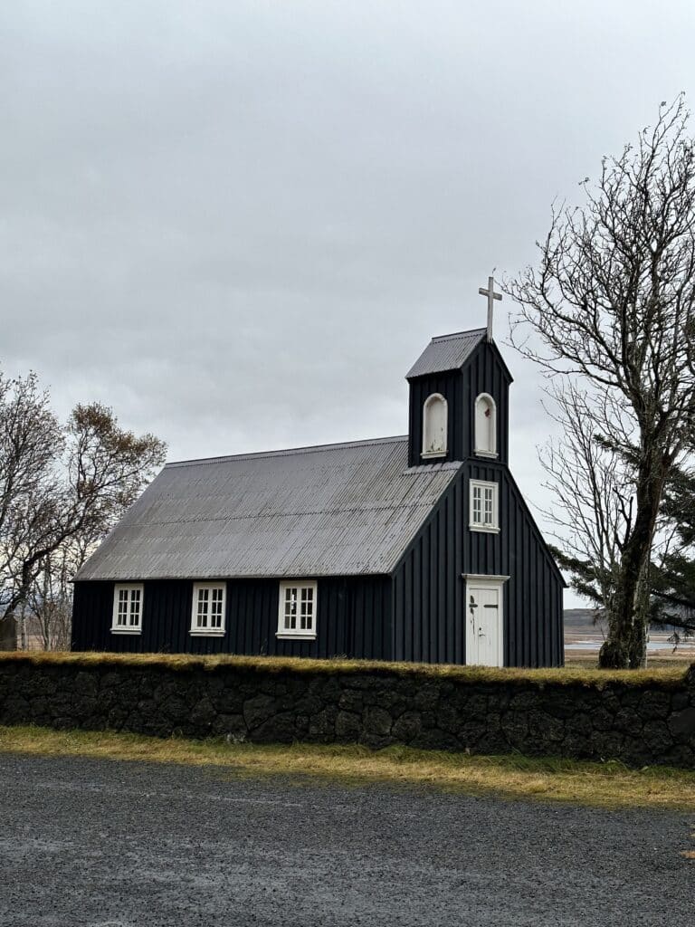 Little black church found on the Golden Circle Route in Iceland.