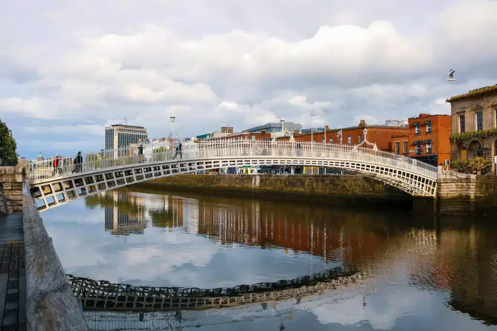 The Ha'Penny bridge is one of the city centers famous bridges.