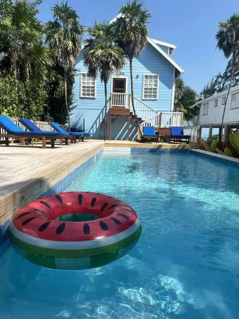 The relaxing pool behind Sandy's Secret.