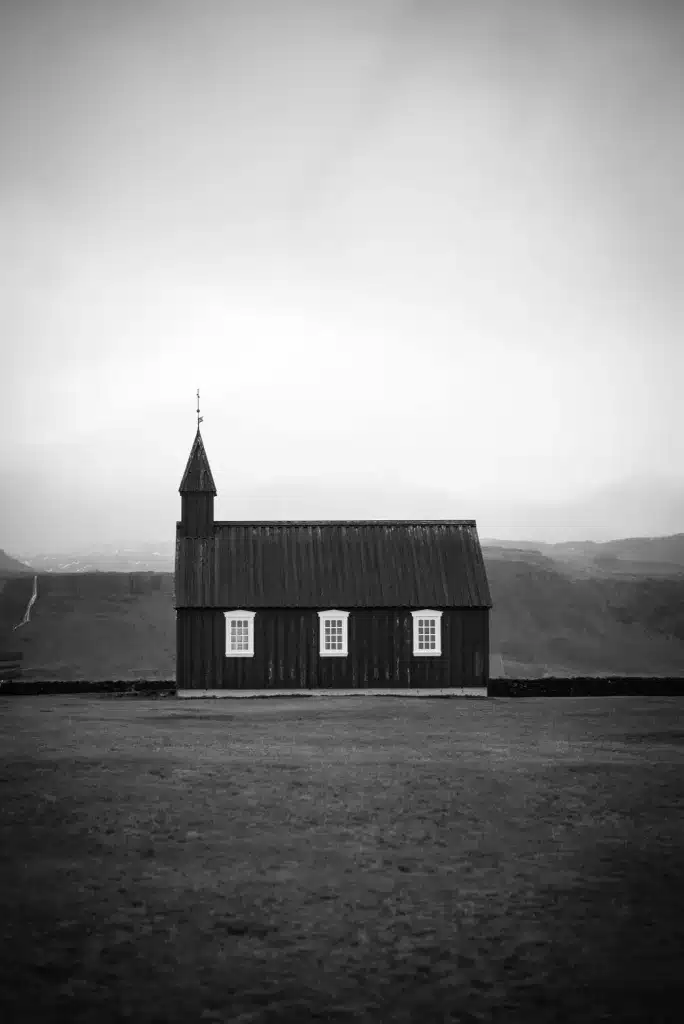 Mysterious black church of Iceland. 