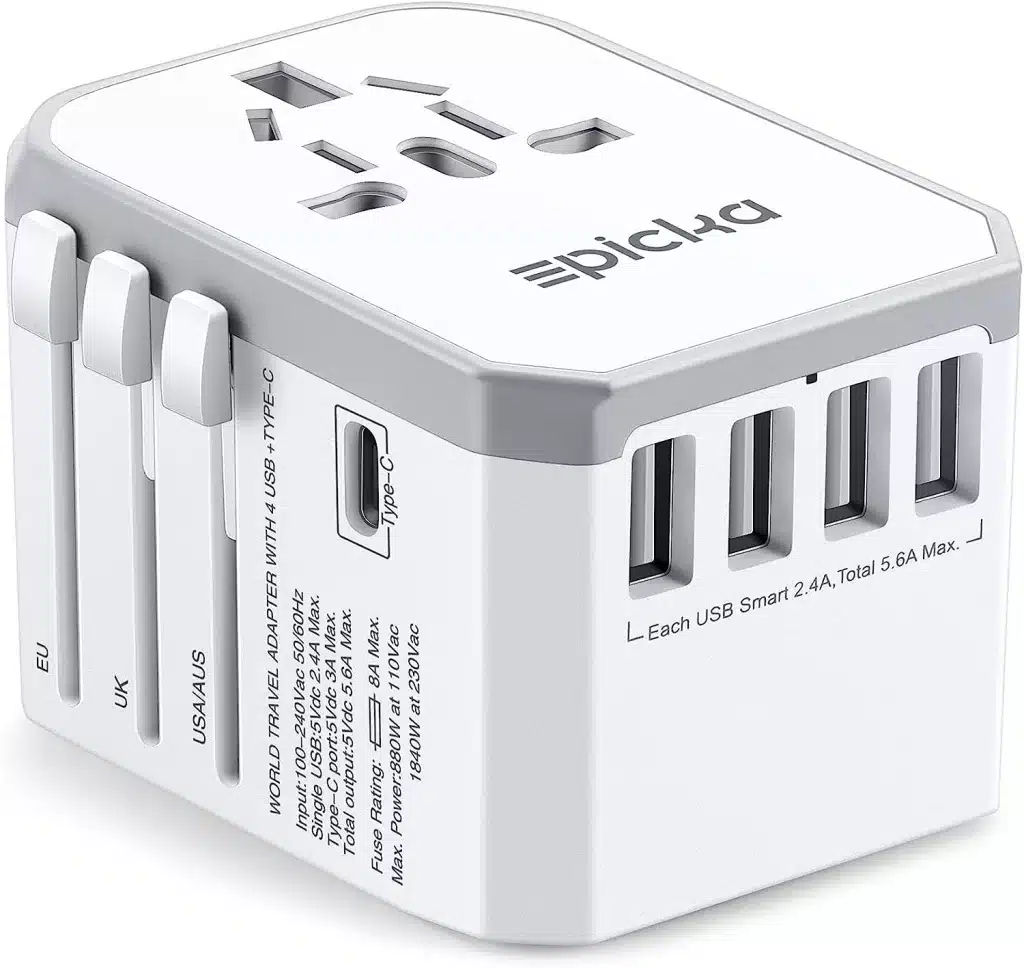 A universal adapter is great to have if you travel often.