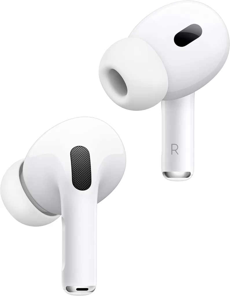 Noise cancelling Apple AirPods are great for long flights. 