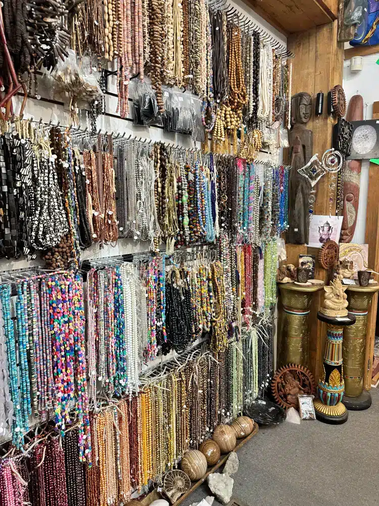 Shopping the bead shop.