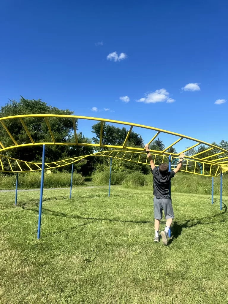 Monkey Bar sculpture at Franconia Sculpture garden which is a great family activity near Taylors Falls, MN.