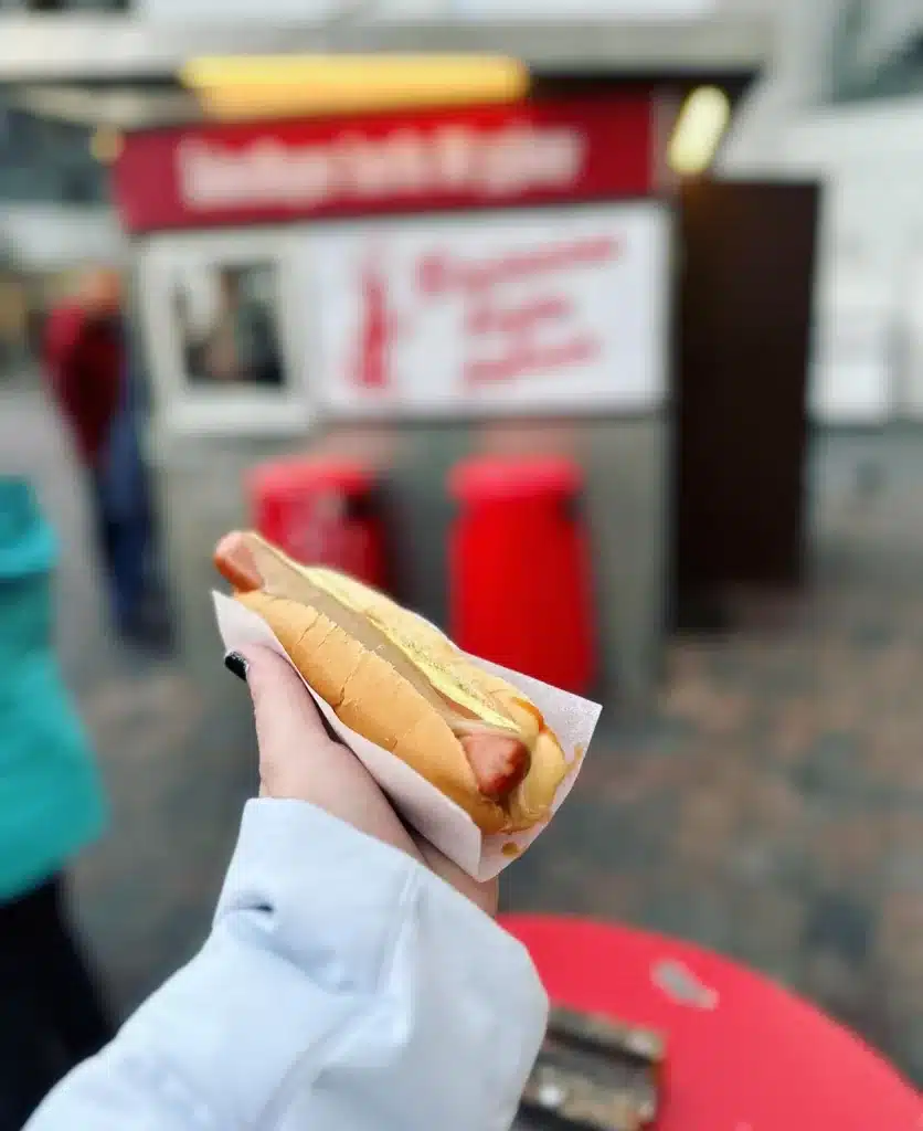 An Icelandic hotdog in Reykjavik. 