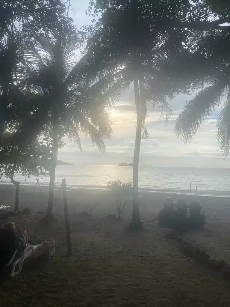 Dinner at a beach restaurant on Playa Hermosa. 