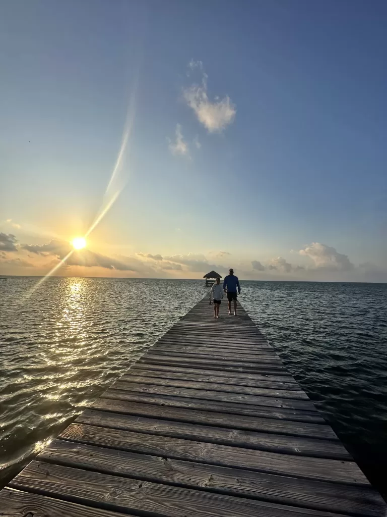 Dock fishing in Ambergris Caye for bonefish and barracuda. 