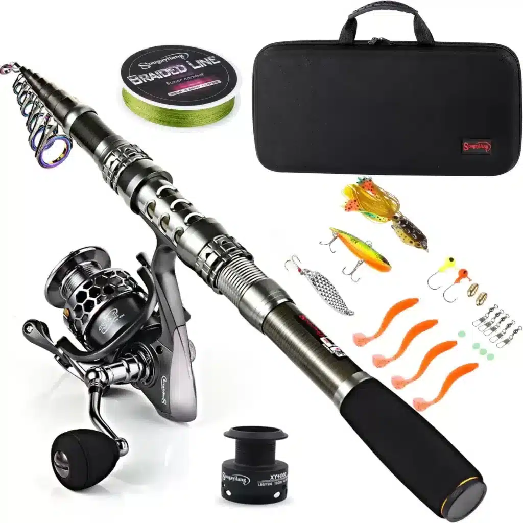 A traveling fishing pole is light and easily fits in luggage and typically comes with us to Marco Island in February. 