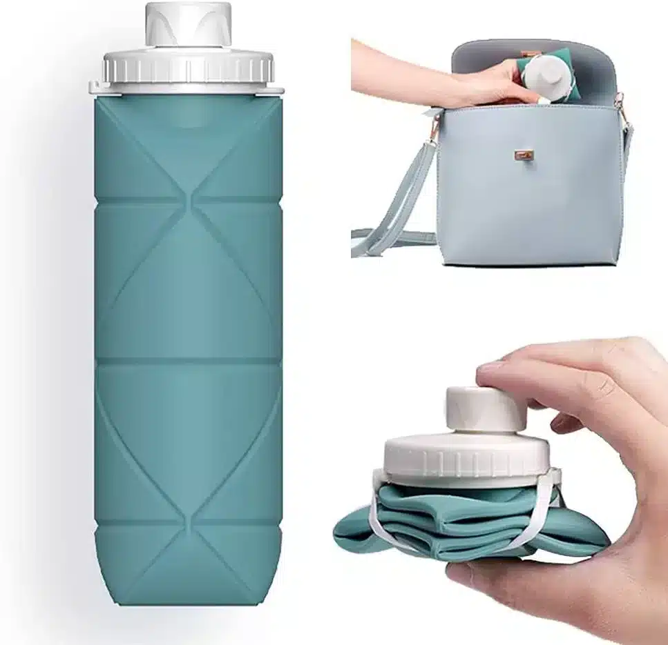 A collapsible water bottle is a wonderful travel accessory.