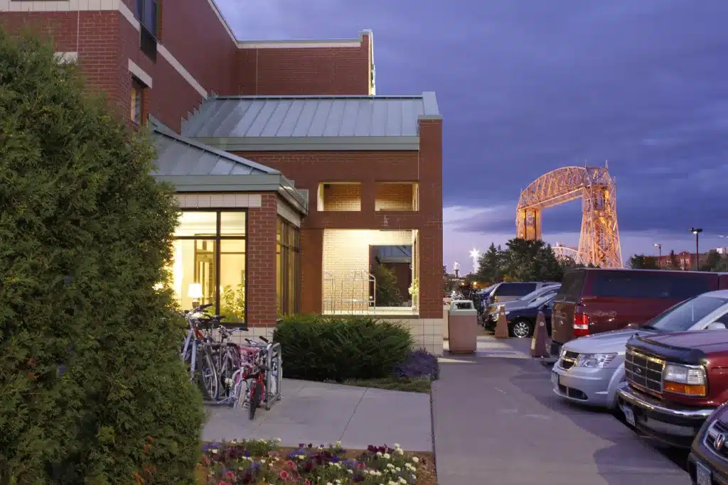 The Inn on Lake Superior is close to the lift bridge.